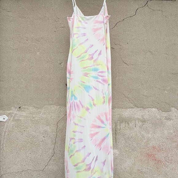 AFRM  Amina Mesh Knit Blanc Spiral Tie Dye Midi Dress-Size Medium - Picture 3 of 3
